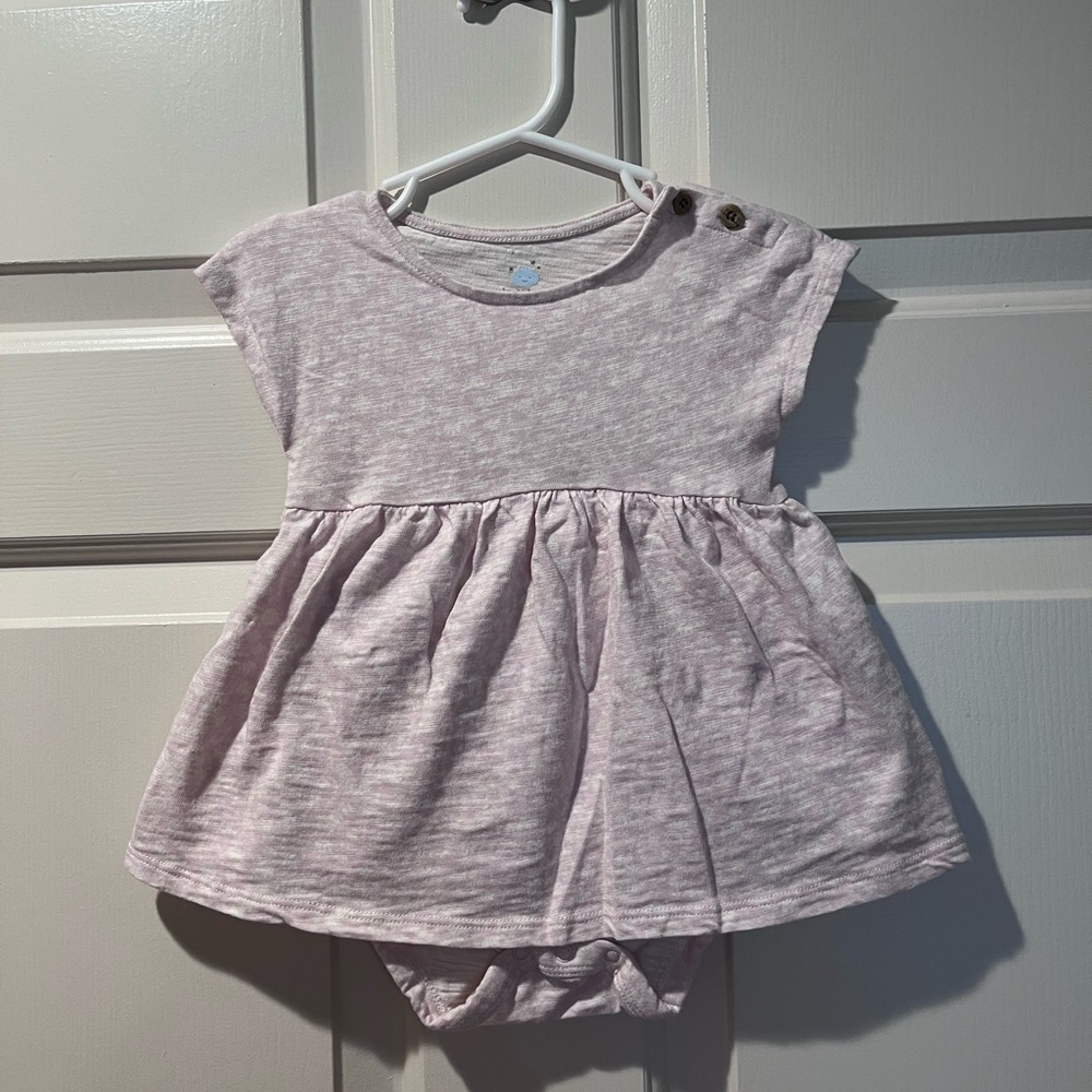 cloud island Light Pink Heather Dress & Bodysuit Set